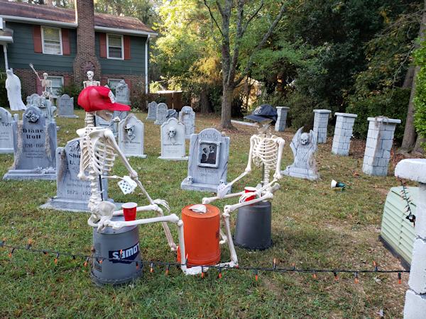 card playing skeletons